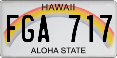 HI license plate FGA717