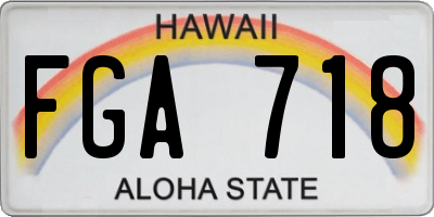 HI license plate FGA718