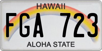 HI license plate FGA723
