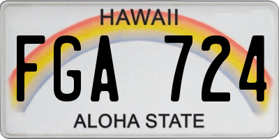 HI license plate FGA724