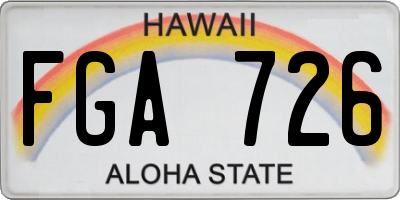 HI license plate FGA726