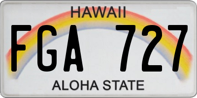 HI license plate FGA727