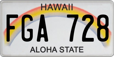 HI license plate FGA728