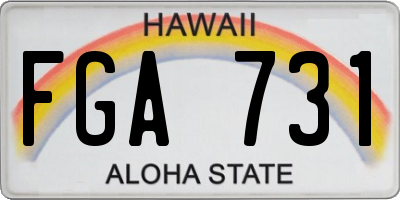 HI license plate FGA731