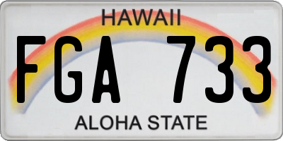 HI license plate FGA733