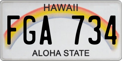 HI license plate FGA734
