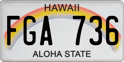 HI license plate FGA736