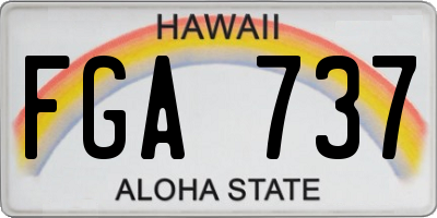 HI license plate FGA737