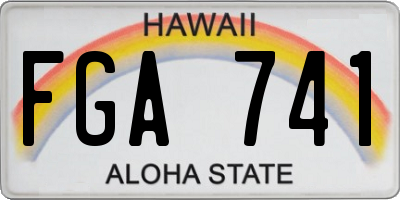 HI license plate FGA741