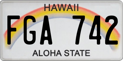 HI license plate FGA742