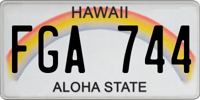 HI license plate FGA744
