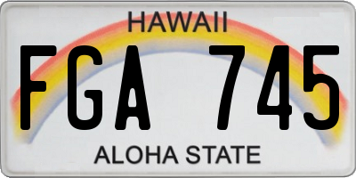 HI license plate FGA745