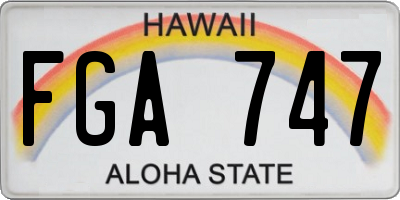HI license plate FGA747