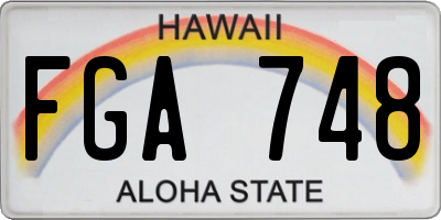 HI license plate FGA748