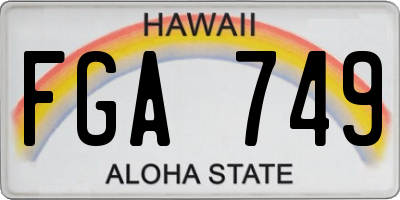 HI license plate FGA749