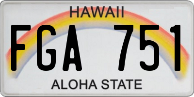 HI license plate FGA751
