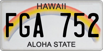 HI license plate FGA752