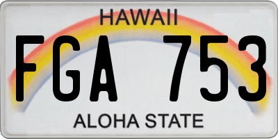 HI license plate FGA753