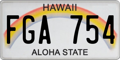 HI license plate FGA754