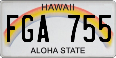 HI license plate FGA755