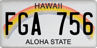HI license plate FGA756