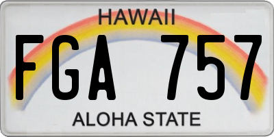 HI license plate FGA757