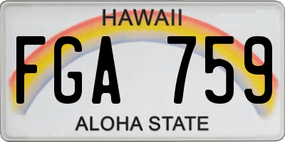 HI license plate FGA759