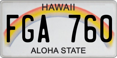 HI license plate FGA760