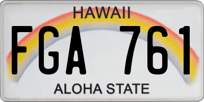 HI license plate FGA761