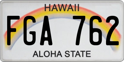 HI license plate FGA762