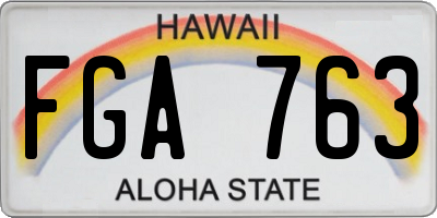 HI license plate FGA763