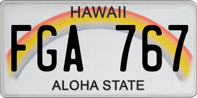 HI license plate FGA767