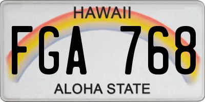 HI license plate FGA768
