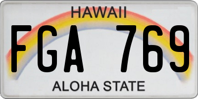 HI license plate FGA769