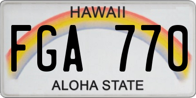 HI license plate FGA770