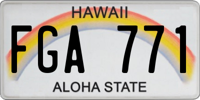HI license plate FGA771