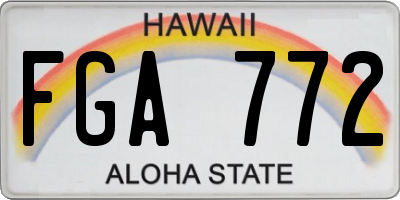 HI license plate FGA772