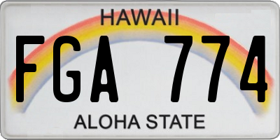 HI license plate FGA774