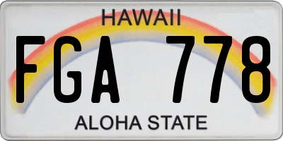 HI license plate FGA778