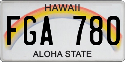 HI license plate FGA780