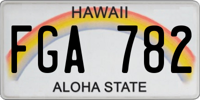 HI license plate FGA782