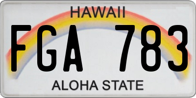 HI license plate FGA783