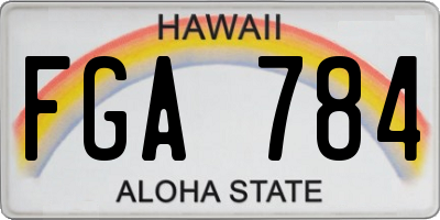 HI license plate FGA784