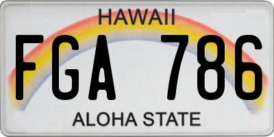 HI license plate FGA786
