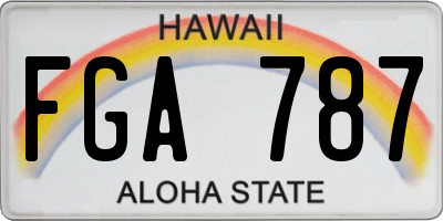 HI license plate FGA787