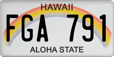 HI license plate FGA791