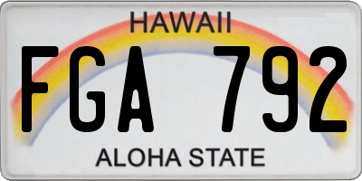 HI license plate FGA792