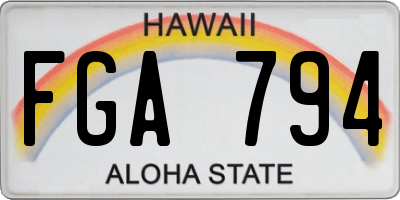 HI license plate FGA794