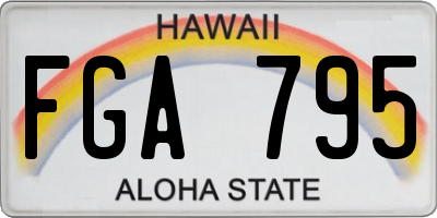 HI license plate FGA795