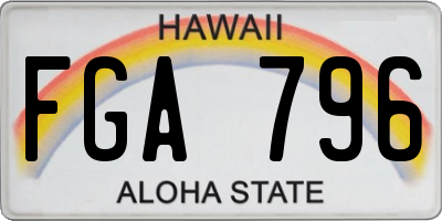HI license plate FGA796